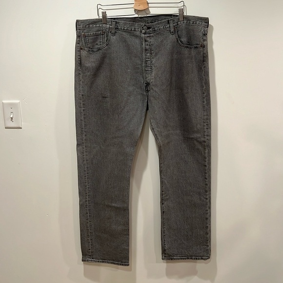 Levi's Men's 501 Orig Stretch Mid Rise Reg Fit Straight Leg Jeans - Size 42x32 - Picture 4 of 13